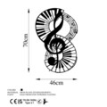 Decoratiune de perete, Musical 4, Metal, Dimensiune: 46 x 70 cm, Negru