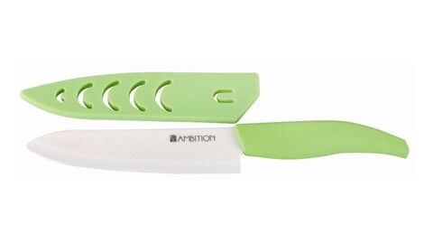 Cutit ceramic decojire fusion, ambition, 7.5 cm, cu teaca, verde