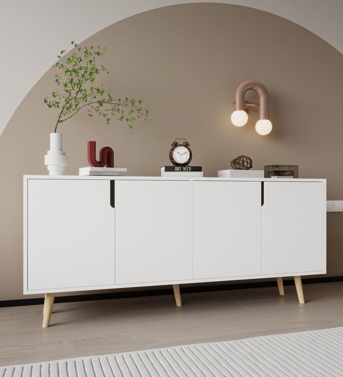Consola, Hanah Home, Latina Modern 180, 180x80x45 cm, PAL, Alb - view 2