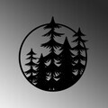 Decoratiune de perete, Trees, Dimensiune: 50 x 46 cm, Negru