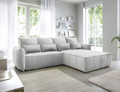 Coltar extensibil dreapta 4 locuri ELTAP, RT-03REL, Campo, 265x196x88 cm, lemn/poliester, gri deschis