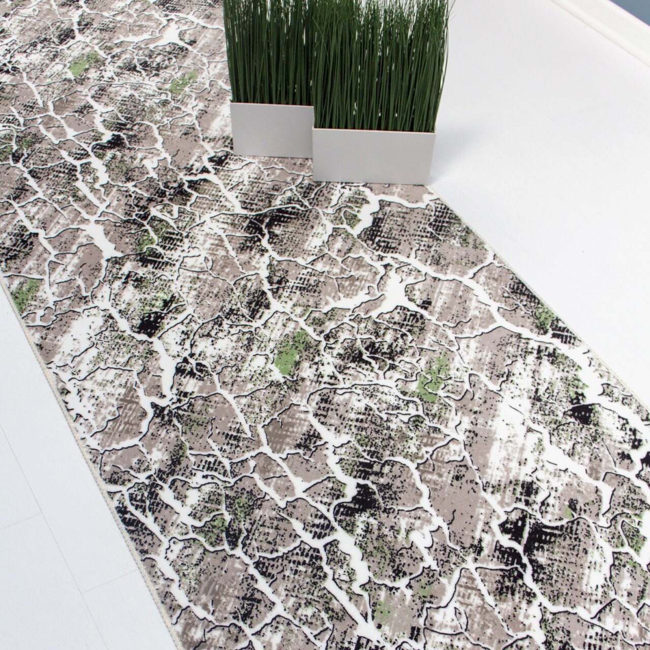 Covor, 404, 80x300 cm, Poliester, Gri-verzui - 2 | YEO