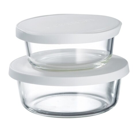 Set 2 caserole din sticla frisk, ambition, 600 ml + 900 ml, capac din silicon