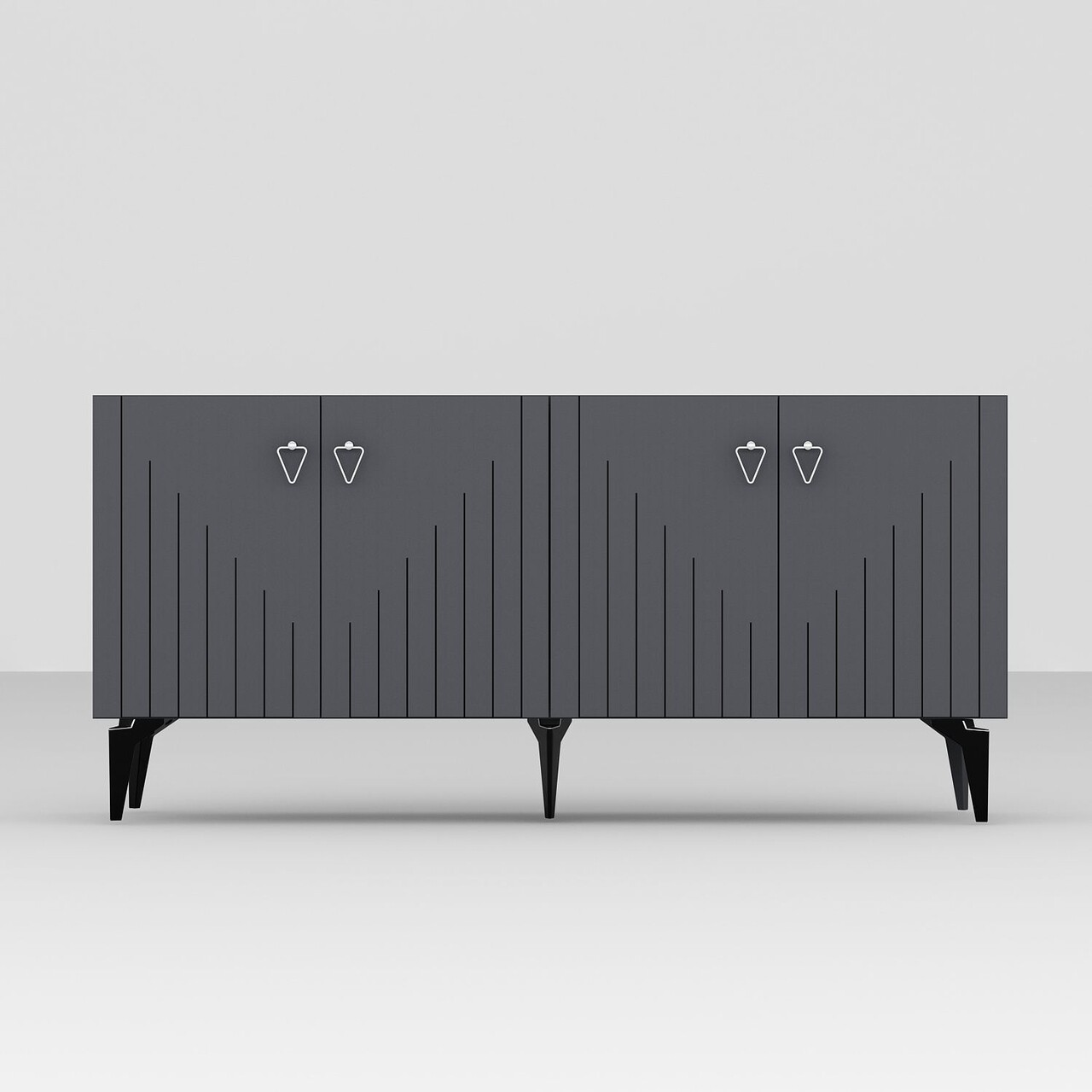 Consola, Hanah Home, Meda, 150x79x40 cm, PAL , Antracit / Argintiu - view 4