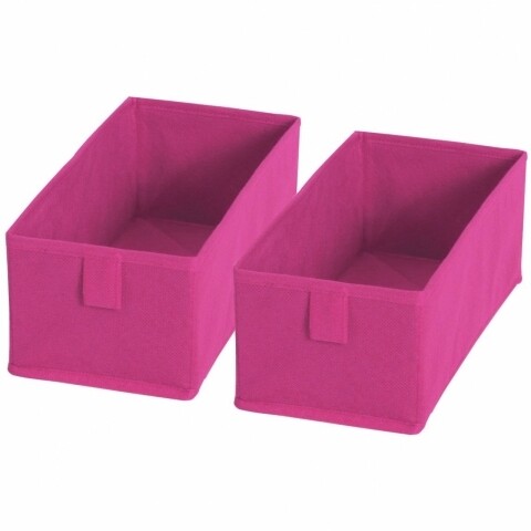 Set 2 cutii de depozitare Fuchsia, Jocca, 11 x 13 x 28 cm, PVC, roz