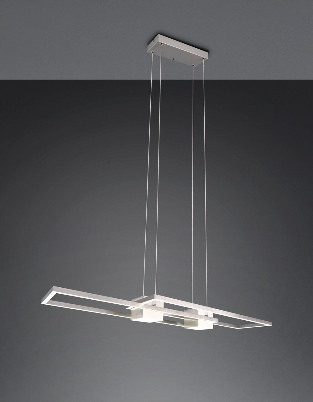 Lustra Albany, TRIO, 100x28x150 cm, 37W, 1x SMD, aluminiu, argintiu mat
