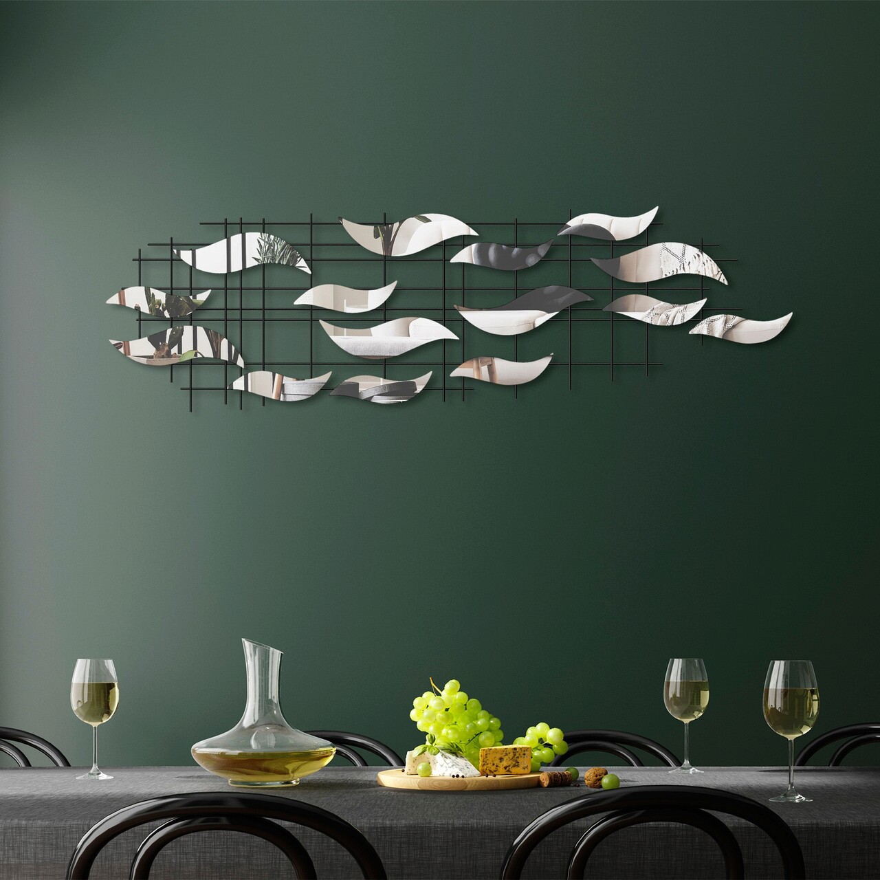 Decoratiune de perete, Lumos, Metal, Latime: 110 cm / Inaltime: 32 cm / Adancime: 4 cm, Multicolor - 1 | YEO