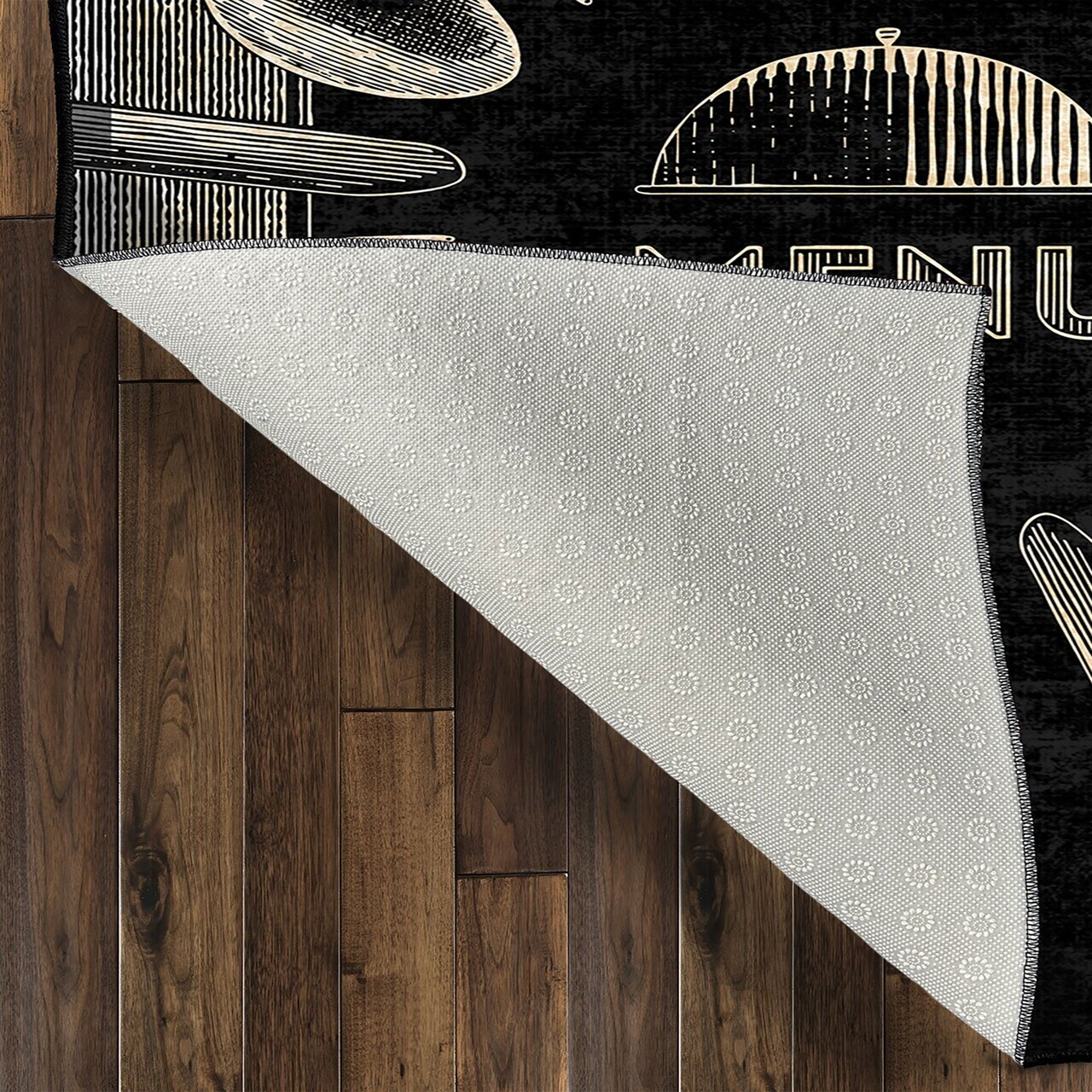 Covor, Wookece1686, 80x120 cm, Negru — imaginea 5