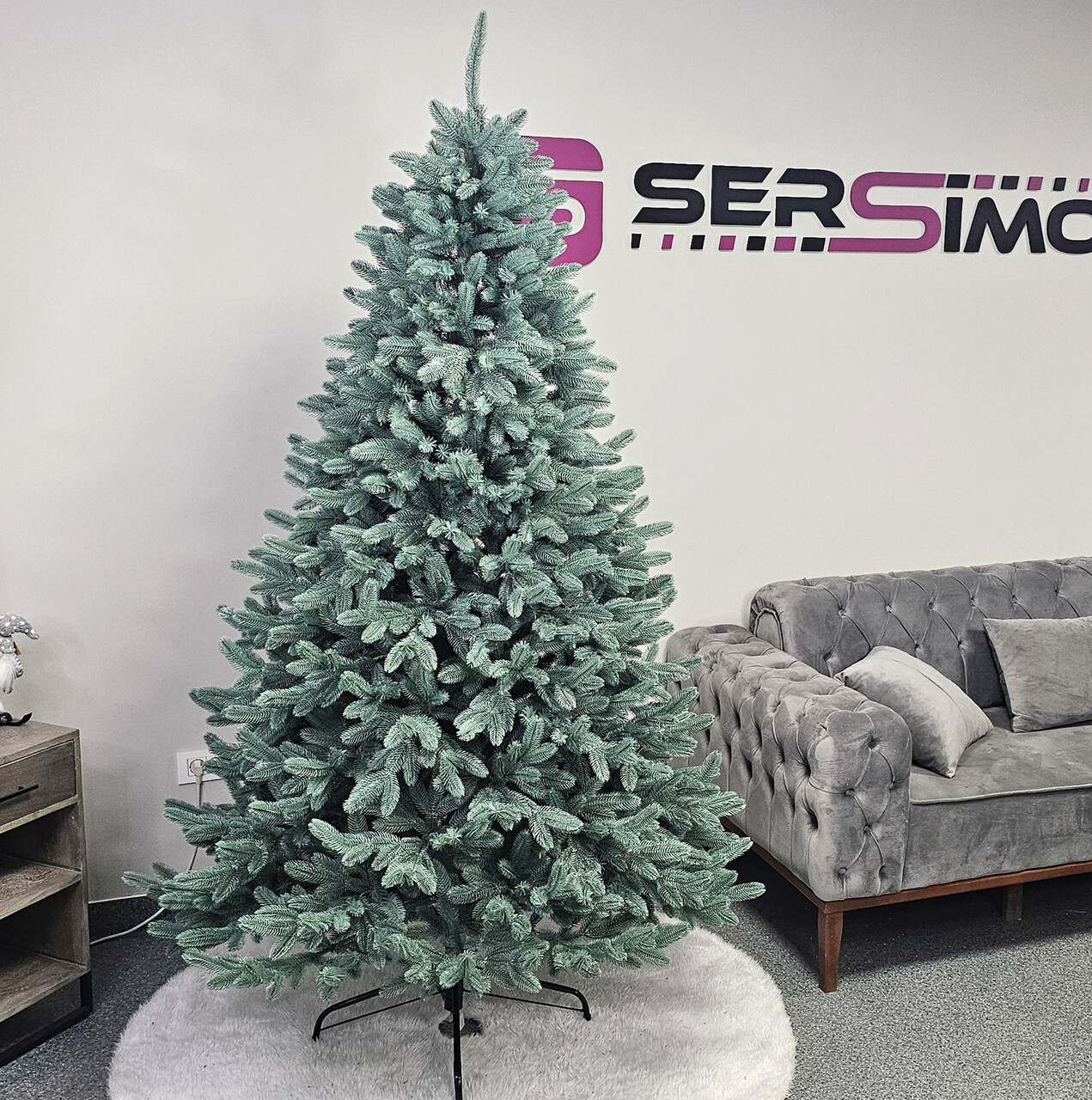 Brad artificial Christmas Deluxe by Sersimo, Laponia Select argintiu, integral 3D, 210cm — imaginea 18