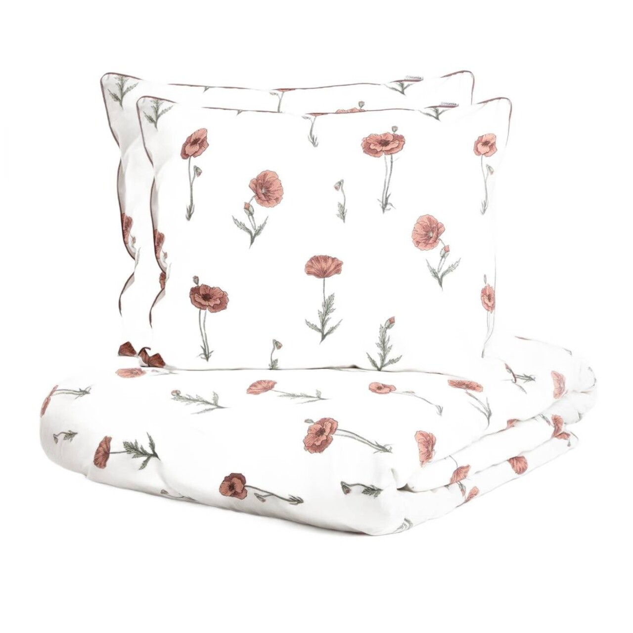 Lenjerie de pat King Size, Meadow Flowers, Homla, 200x220 cm, 3 piese, bumbac, alb/rosu - view 3