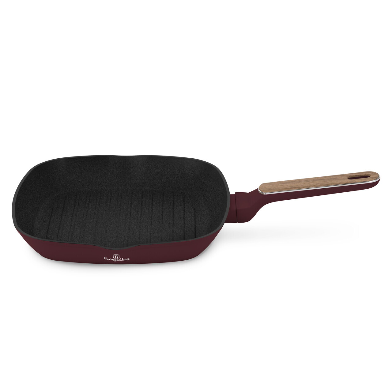 Tigaie grill Berlinger Haus, Leonardo Nordic, 28 cm, 2.1 L, aluminiu forjat, visiniu mat - imagine 6