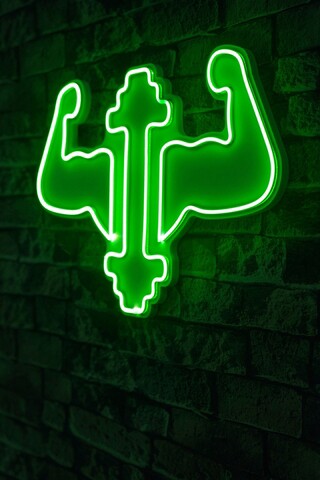 Decoratiune luminoasa LED, Gym Dumbbells WorkOut, Benzi flexibile de neon, DC 12 V, Verde mezoni.ro