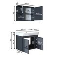 Set Dulap de Baie cu Chiuvetă și Oglindă (2 Piese), Hanah Home, 2679, PAL MELAMINAT, Antracit