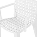 Scaun suprapozabil cu brate, Grig, L.52 l.50 H.80, plastic, alb