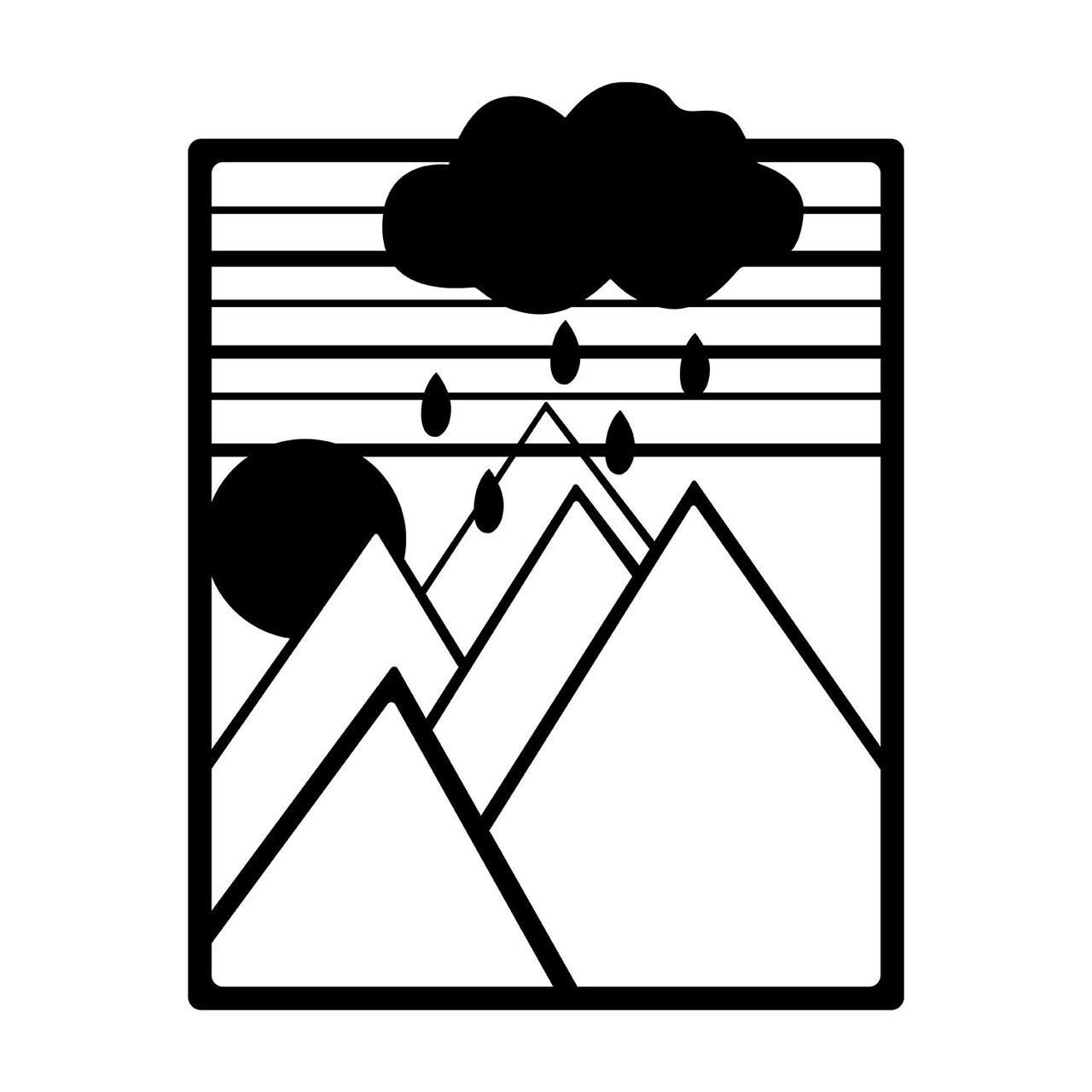 Decoratiune de perete, lluvia, Metal, Grosime: 1,2 mm, Negru — imaginea 4