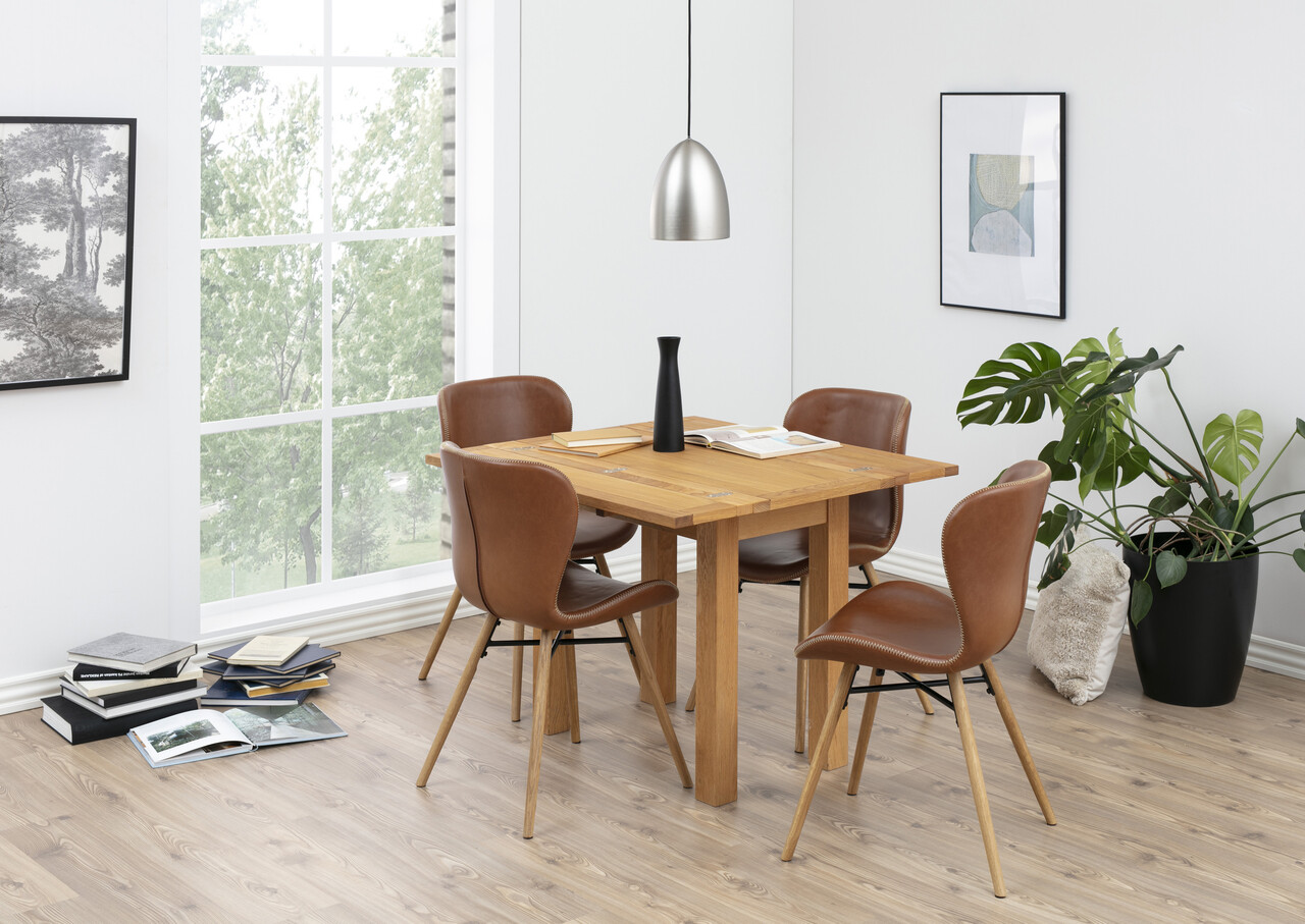 Scaun Batilda -A1, Actona, 47x53x82.5 cm, piele ecologica/lemn de stejar, brandy - view 6
