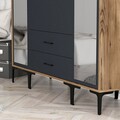 Dulap pentru haine, Hommy Craft, Kumsal RTR, 160x47.5x201.4 cm, PAL, Nuc / Antracit
