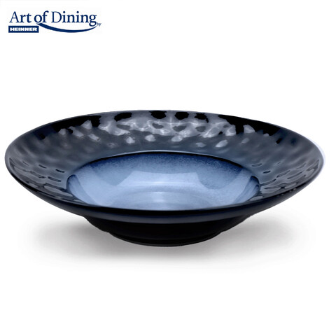 Set 4 farfurii adanci Serenity, Art of Dining by Heinner, 30.5 cm, ceramica, albastru/negru