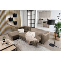 Coltar extensibil stanga 4 locuri ELTAP, LT-20NU, Dalia, 289x190x95 cm, lemn/poliester, maro deschis