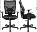 Scaun de birou, Songmics, ergonimic, suport lombar reglabi, sezut cu arcuri, max 120 kg, negru