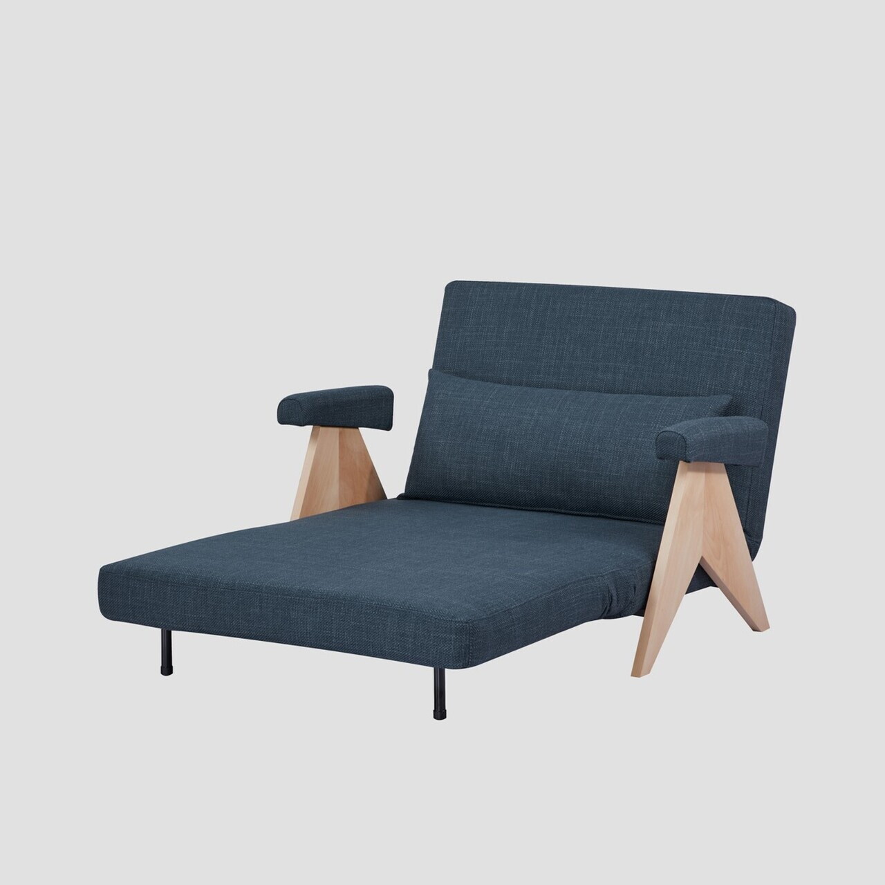 Canapea extensibila 1 loc Calore, Homla, 117x90x82 cm, lemn/poliester, albastru inchis - view 8