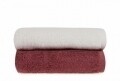 Set 2 prosoape de maini, Beverly Hills Polo Club, 50x90 cm, 100% bumbac, crem/roz inchis