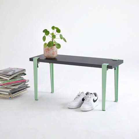 Banca, logg, khalkeus , 90x45x30 cm, antracit / mentă / verde