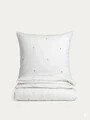 Lenjerie de pat King Size, Frostia, Homla, 200x220 cm, 3 piese, bumbac satinat, alb