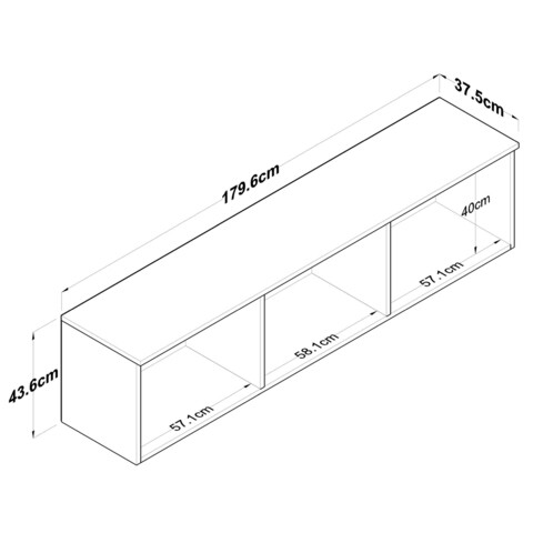 Dulap multifunctional, Rani, EA103, 179.6x43.6x37.5 cm, PAL, Nuc/Alb