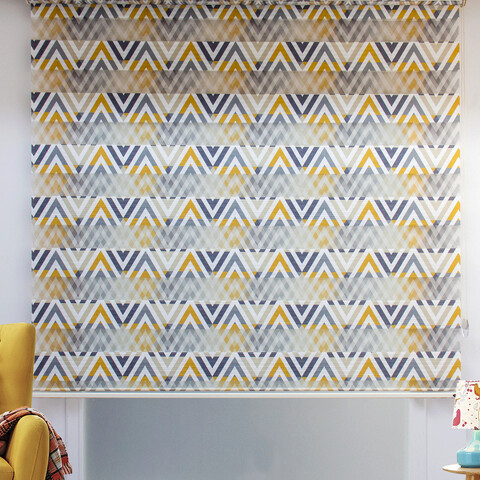 Jaluzea rulou zebra / roleta textila, h776 day   night, 170x200 cm, poliester, galben mustar
