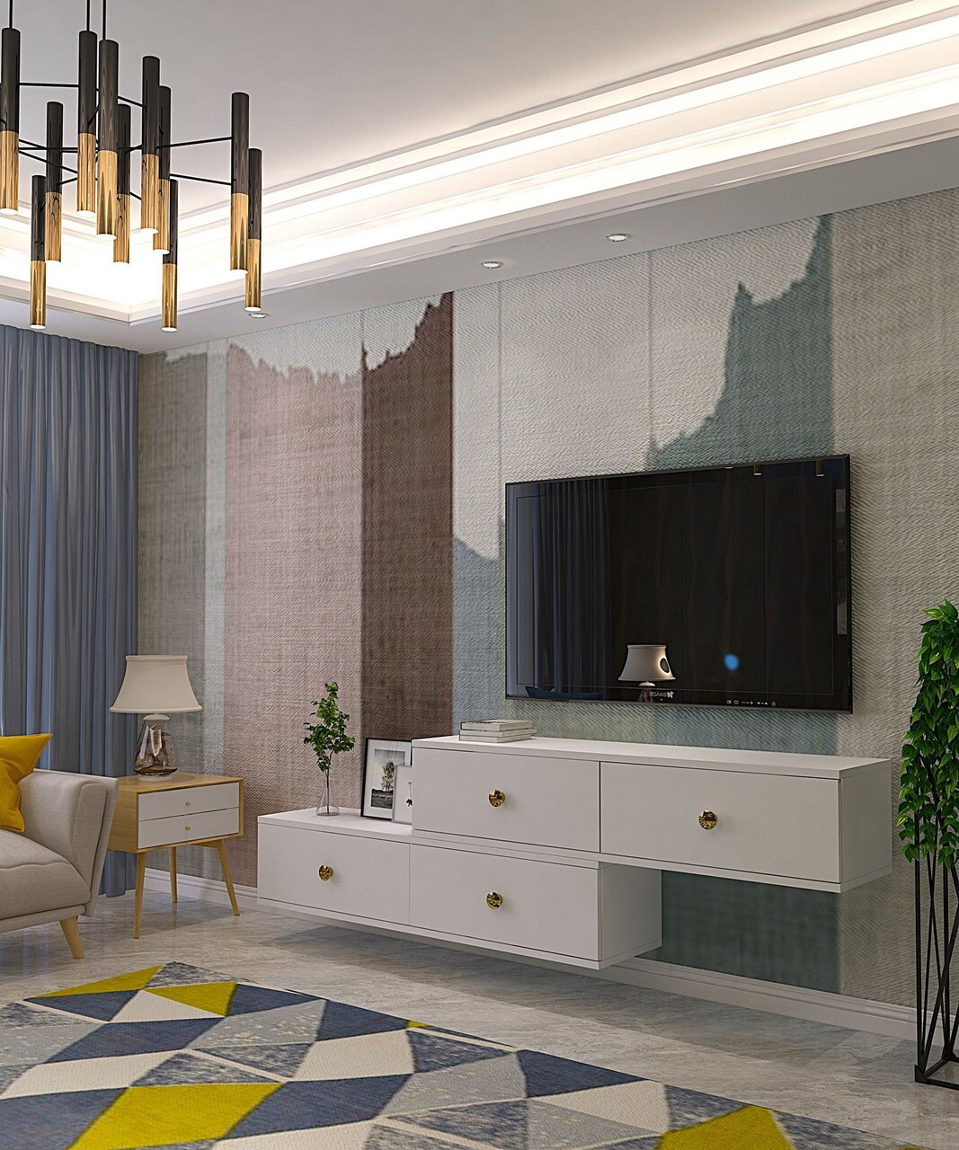 Comoda TV, Hanah Home, Zuzu Double, PAL , Alb - view 5