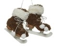 Decoratiune Pair of skates, Decoris, 10x6x13 cm, spuma, maro
