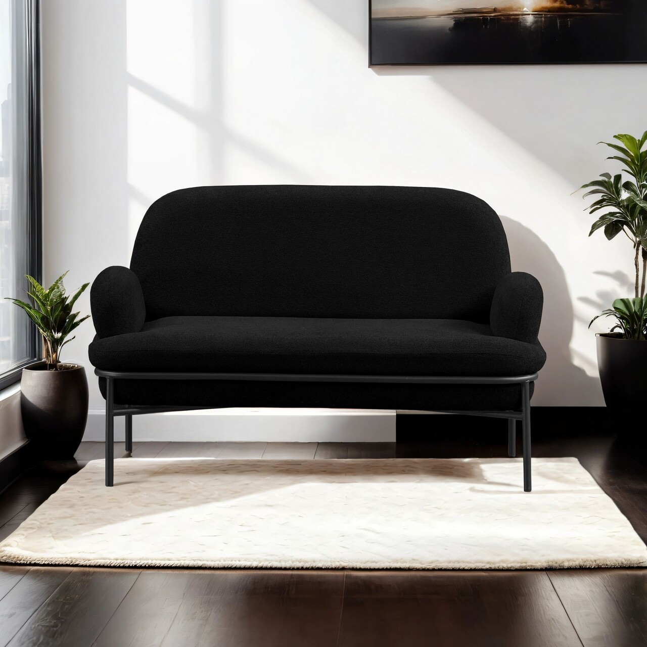 Canapea 2 locuri Atelier del Sofa 531ALN1306 Negru