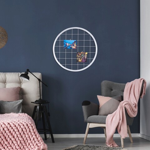 Decoratiune de perete, moodboard 7, metal, dimensiune: 55 x 55 cm, argintiu