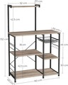 Dulap de bucatarie Alinru, Vasagle, 90 x 40 x 132 cm, PAL/otel, gri/negru