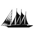 Decoratiune de perete, Sail, metal, 52 x 31 cm, negru