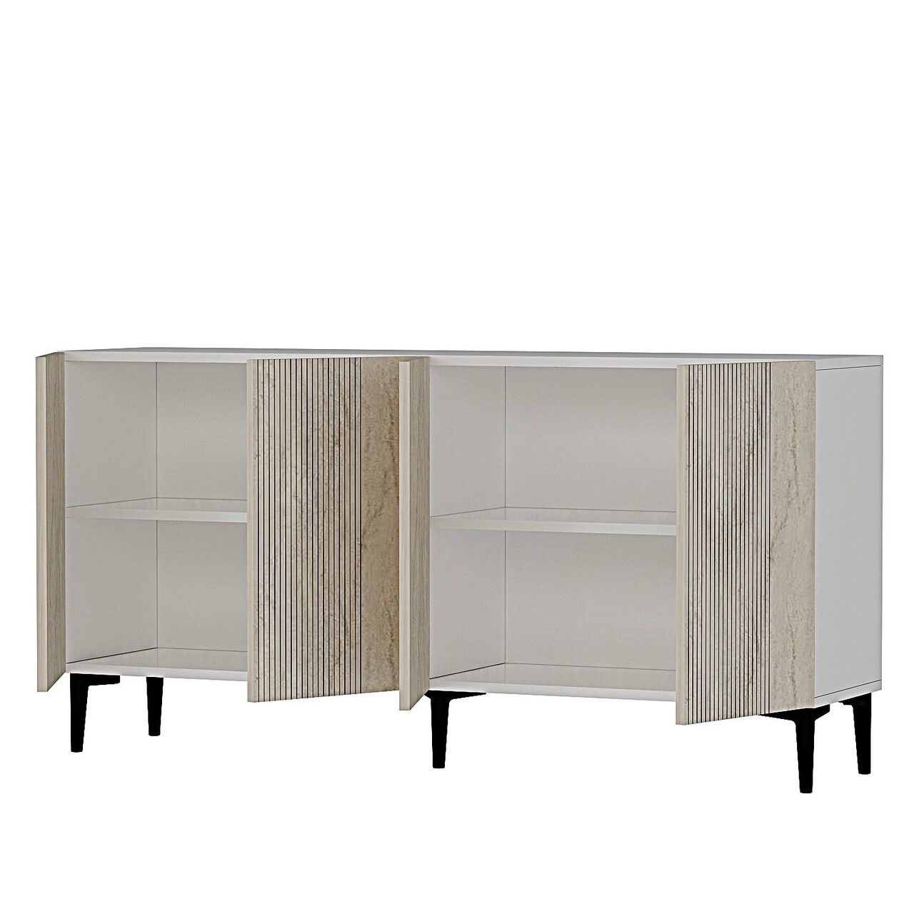 Consola, Hanah Home, Corsa 150, 150x75x32 cm, Alb / Travertin - view 7