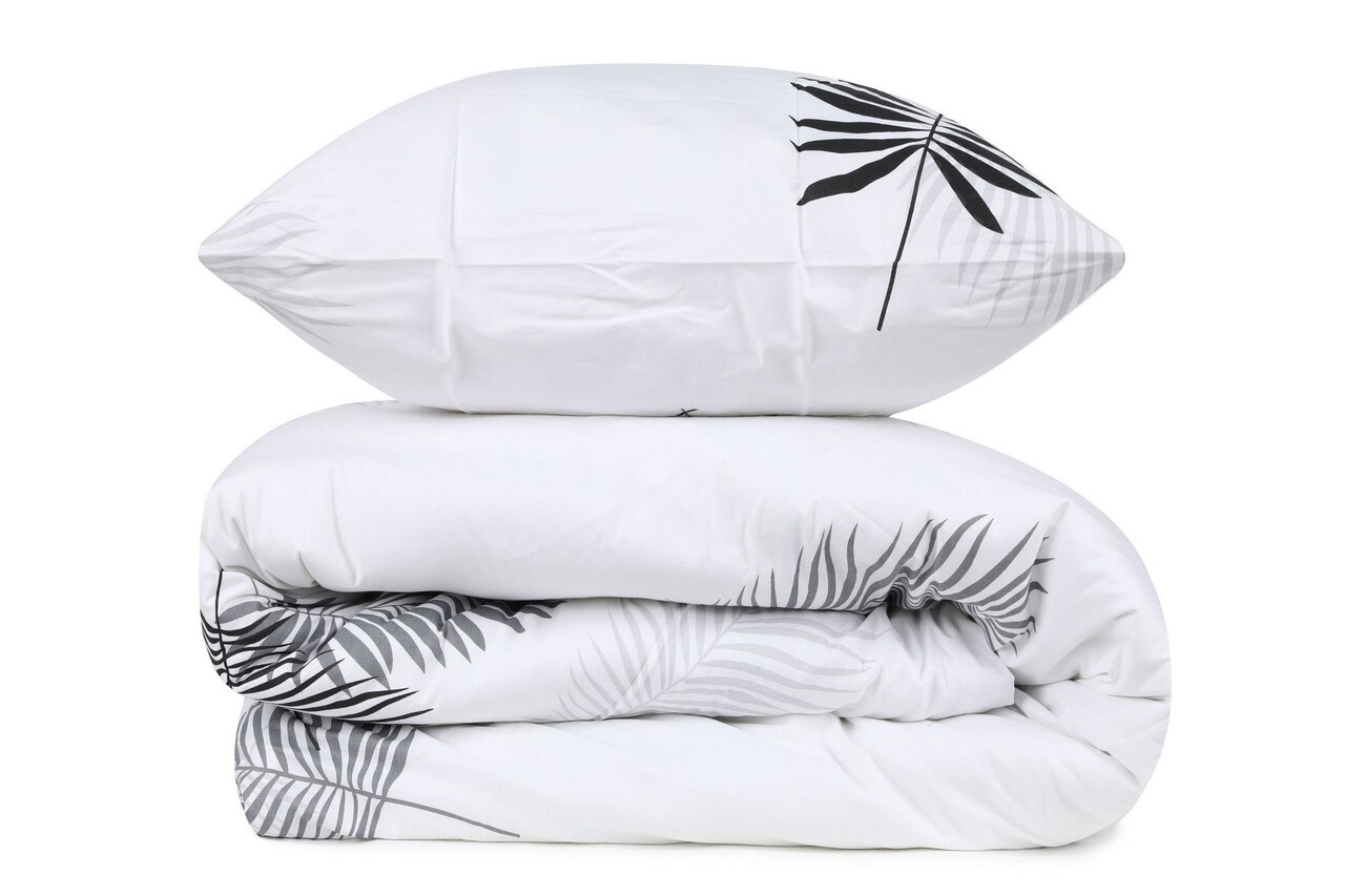 Lenjerie de pat dubla, L'essentiel Maison, Plume, Gri/Alb - imagine 2