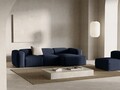 Coltar dreapta 3 locuri, Bergamo, Cosmopolitan Design, 304x152x70 cm, catifea chenille raiata, albastru navy