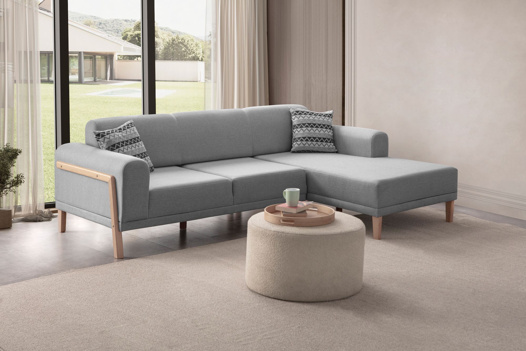 Coltar, Atelier del Sofa, 752EST1350, Frame: 70% HORNBEAM/30% MELAMINE COATED CHIPBOARD, Gri