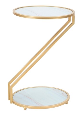 Masuta Glam Z, Mauro Ferretti, Ø 35×55 cm, fier, auriu Masute living