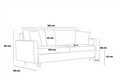 Canapea 2 locuri, Atelier del Sofa, 613LFS1138, Antracit
