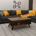 Masuta de cafea Yuka, Puqa Design, 90x60x39,5 cm, aluna/negru
