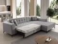 Coltar extensibil dreapta 4 locuri ELTAP, Sol-30, Solange, 292x196x84 cm, lemn/poliester, gri deschis