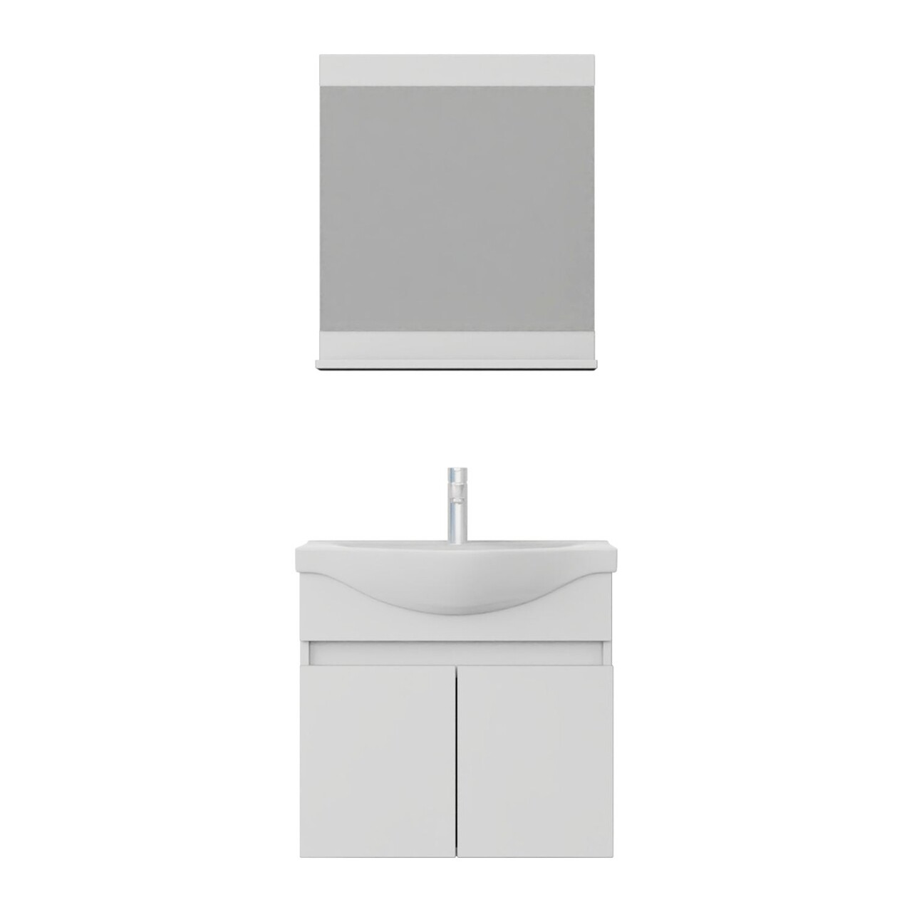 Set mobilier de baie (2 piese), Hanah Home, Mare 65, Alb mat - view 5