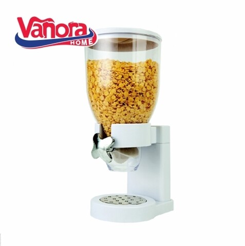 Dozator de cereale, Vanora, 3.5L, plastic, transparent/alb mezoni.ro
