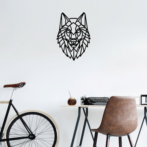Decoratiune de perete, kurt 2, lemn, dimensiune: 45 x 65 cm, negru