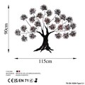 Decoratiune de perete, Maple, Metal, Dimensiune: 115 x 90 cm, Roșu/Negru