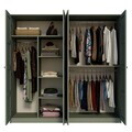 Dulap pentru haine, Hanah Home, Lucas 1600-245, 188x190x60 cm, Verde