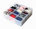 Organizator pentru sertar Optimo, Compactor, 12 compartimente, 10 x 30.5 x 30.5 cm, polipropilena, transparent